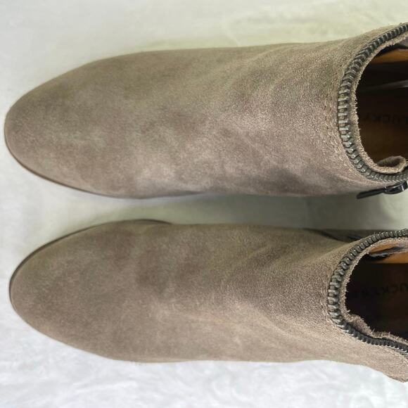 Lucky Brand Bartalino Tan Leather Suede Dual Zip 1.5" Block Heel Bootie S 12/42 - Picture 6 of 11